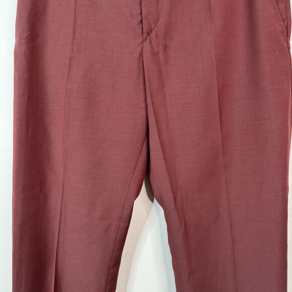 Isabel Marant Noah Trousers Burgundy Wool High Rise Tapered Leg Size 4 Classic - Picture 3 of 11